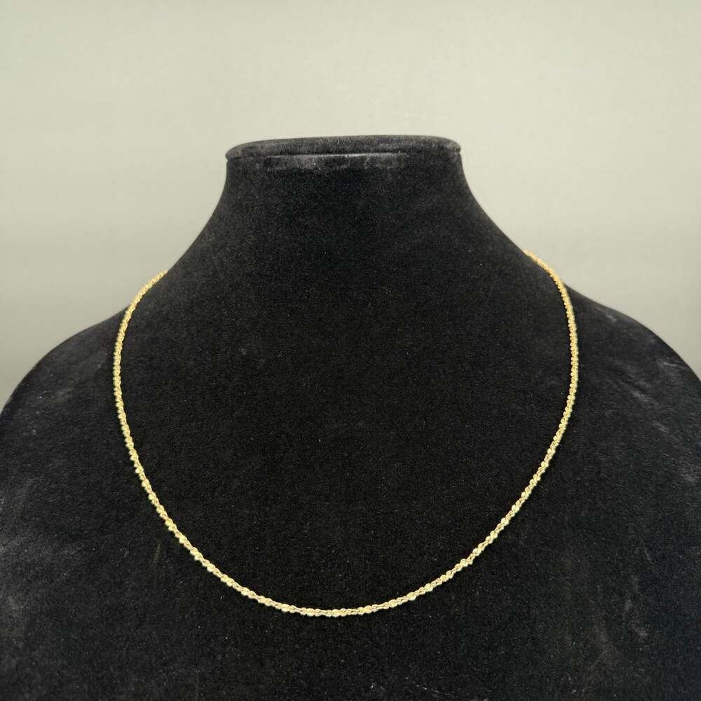 Vintage Estate Gold Tone Twisted Rope Chain Link Necklace